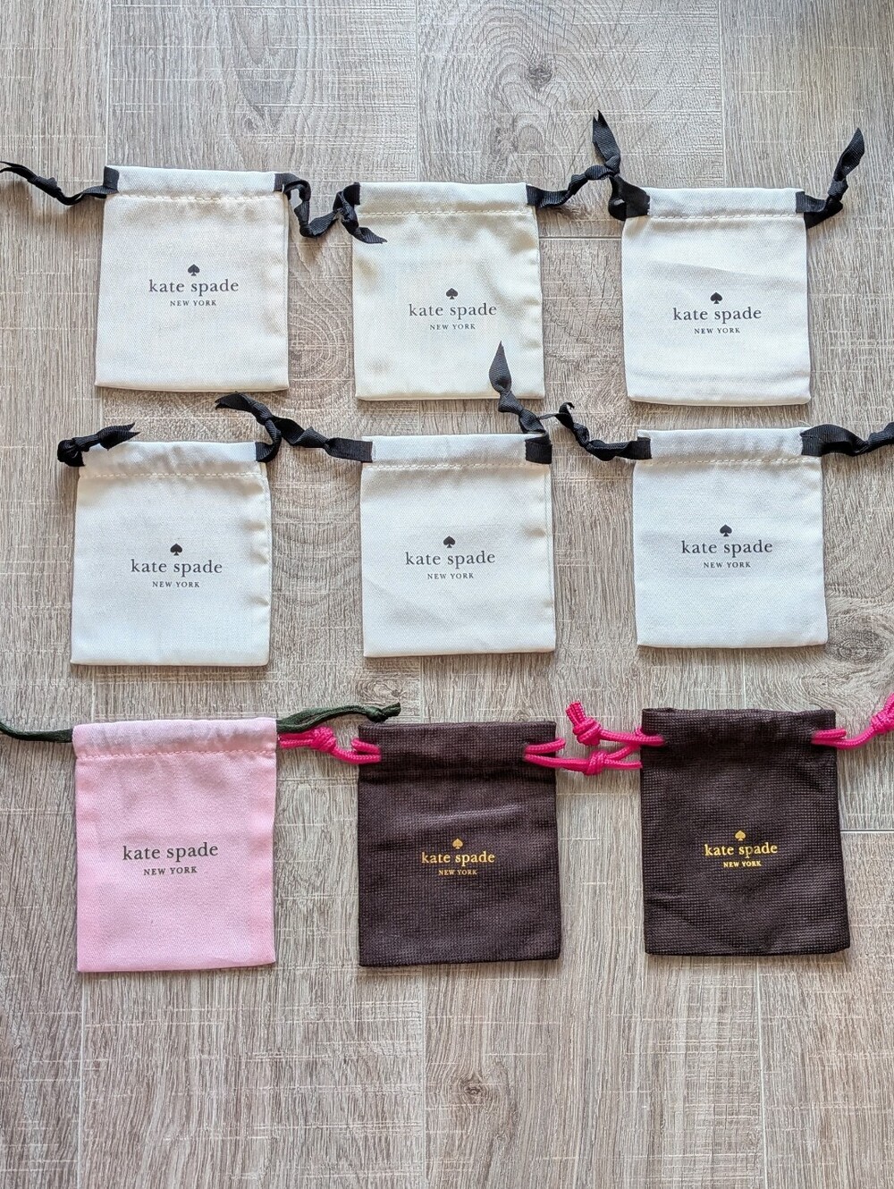Kate Spade Jewelry Pouches Dust bags Cream, Brown & Pink Bags